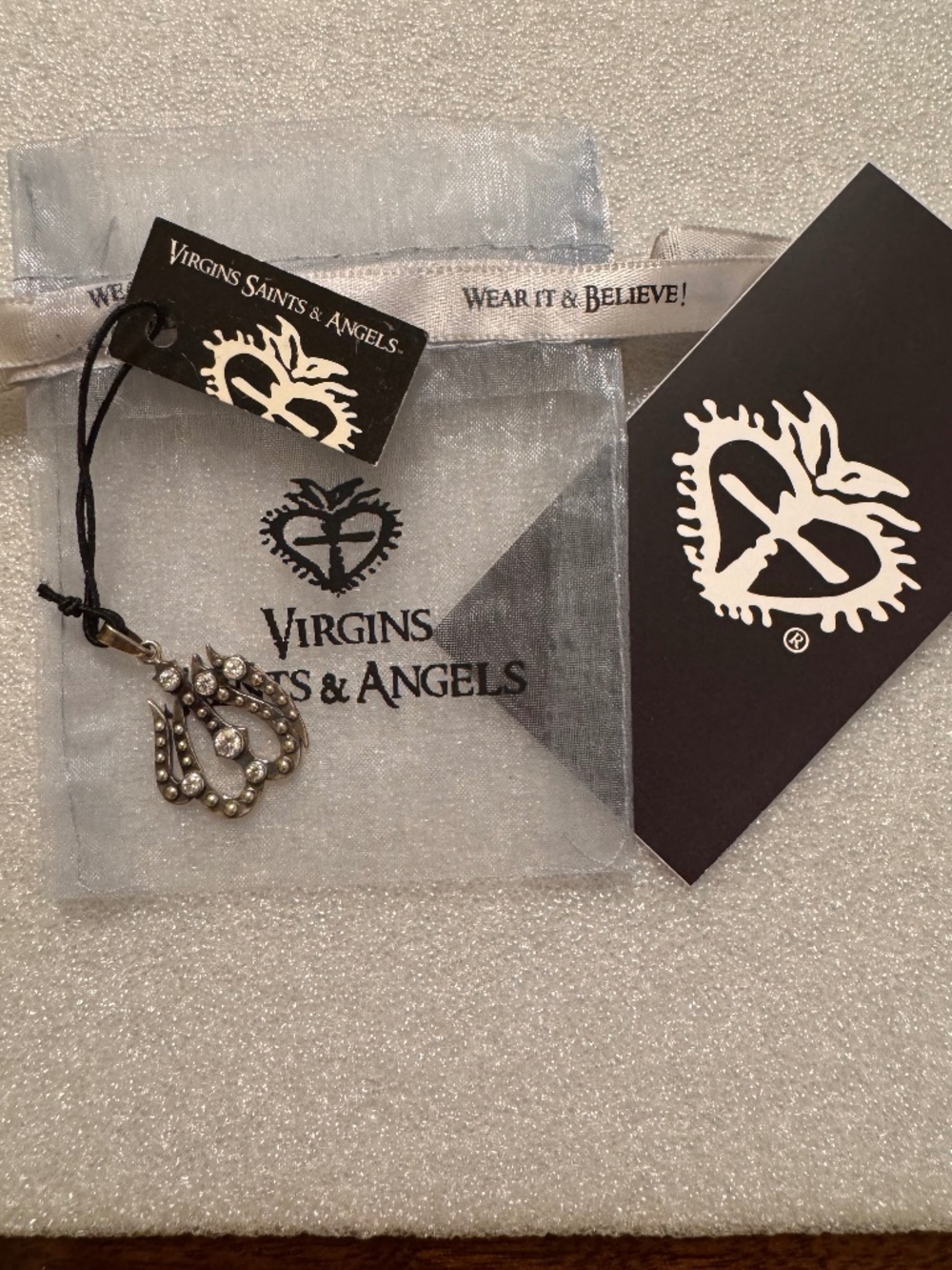 VSA Virgins Saints & Angels - Allah Crystal Pendant Charm - Marked 925